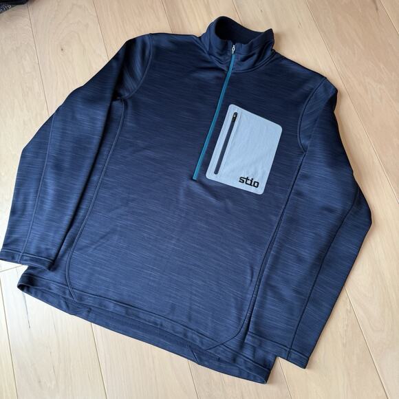 Stio Gannett Peak Half Zip Fleece Pullover Women's XL Blue Lightweight Outerwear - Picture 10 of 10
